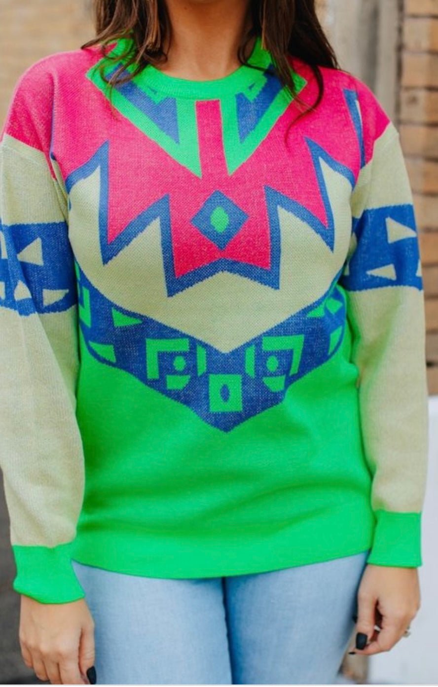 Aztec Print Sweater -