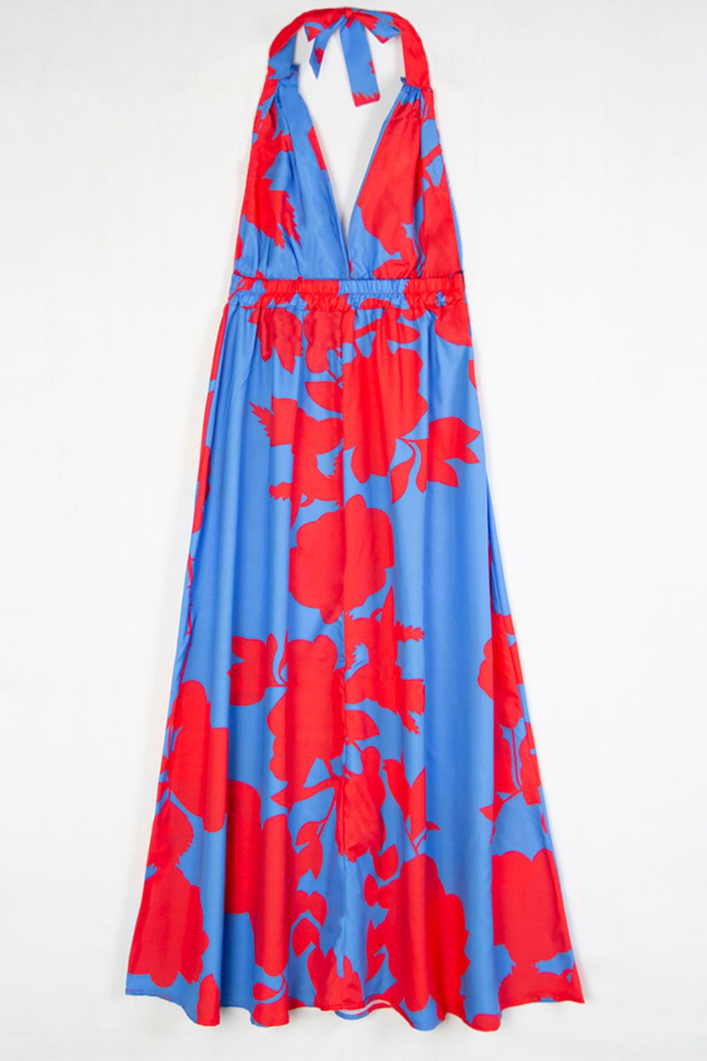 Contrast Halter Neck Maxi Dress -