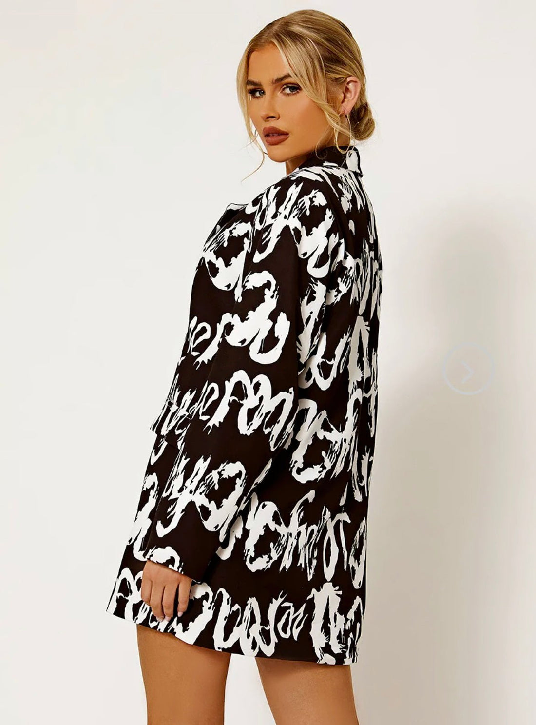 Graffiti Print Oversized Blazer Dress -