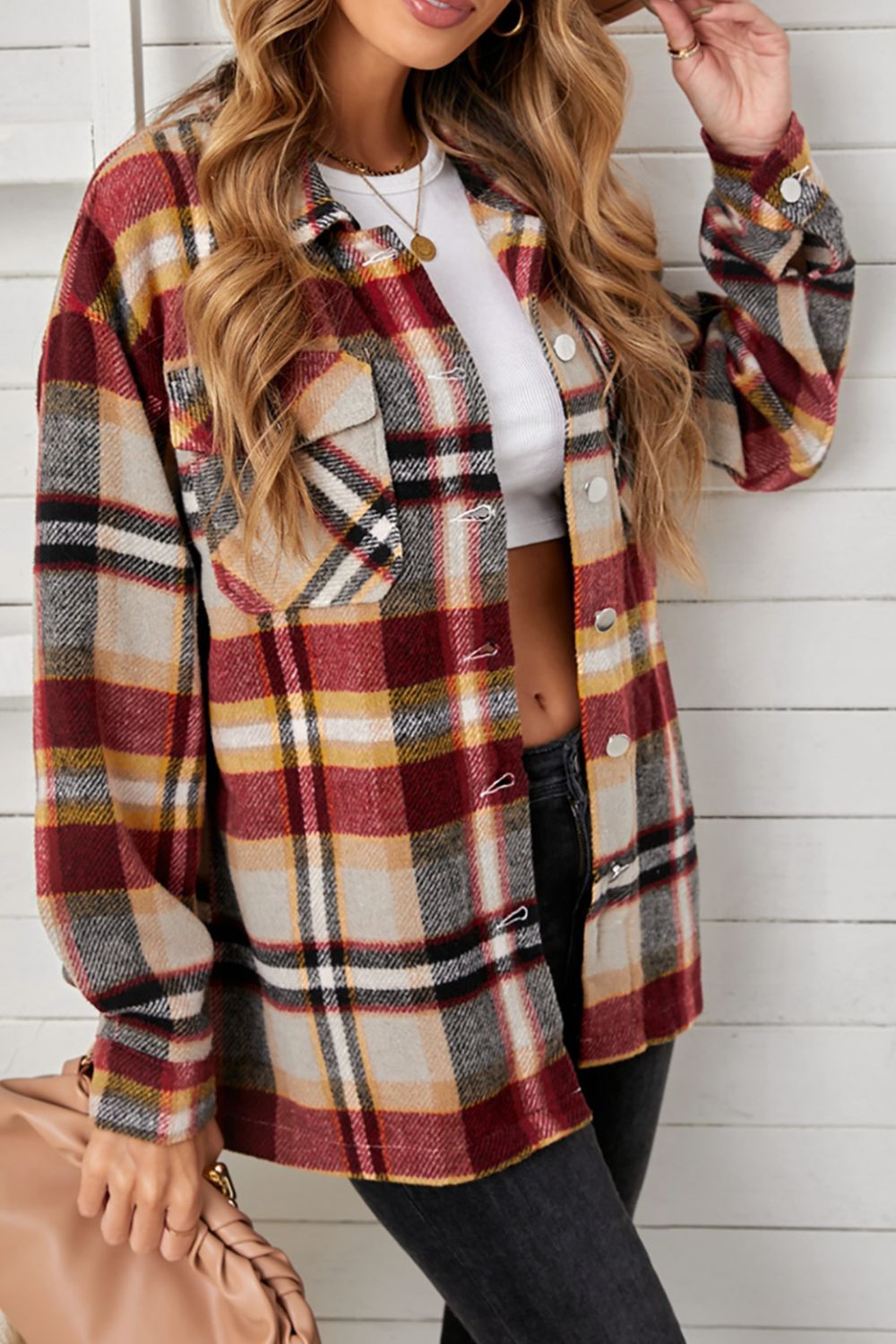 Plaid Pocketed Shacket -