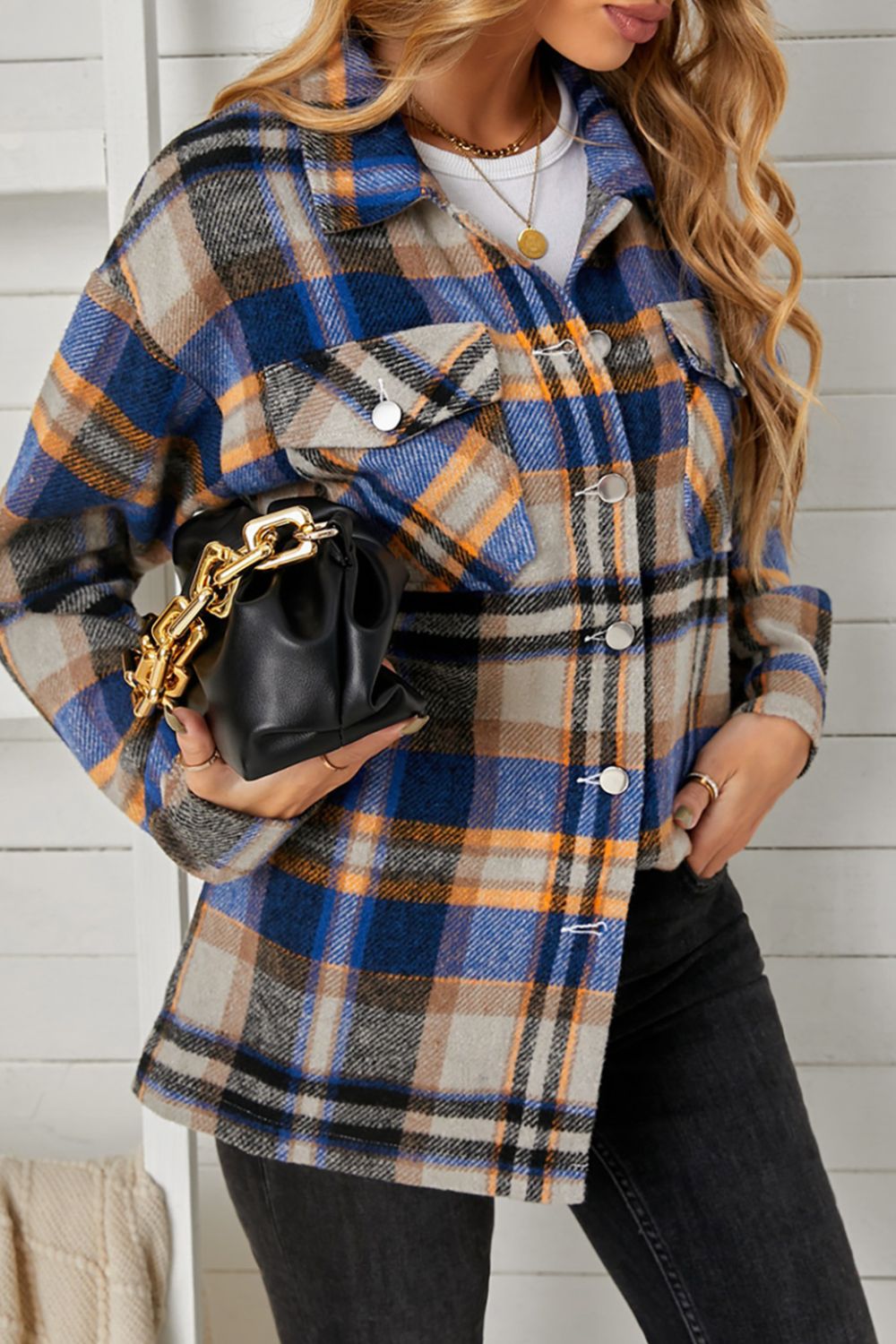 Plaid Pocketed Shacket -