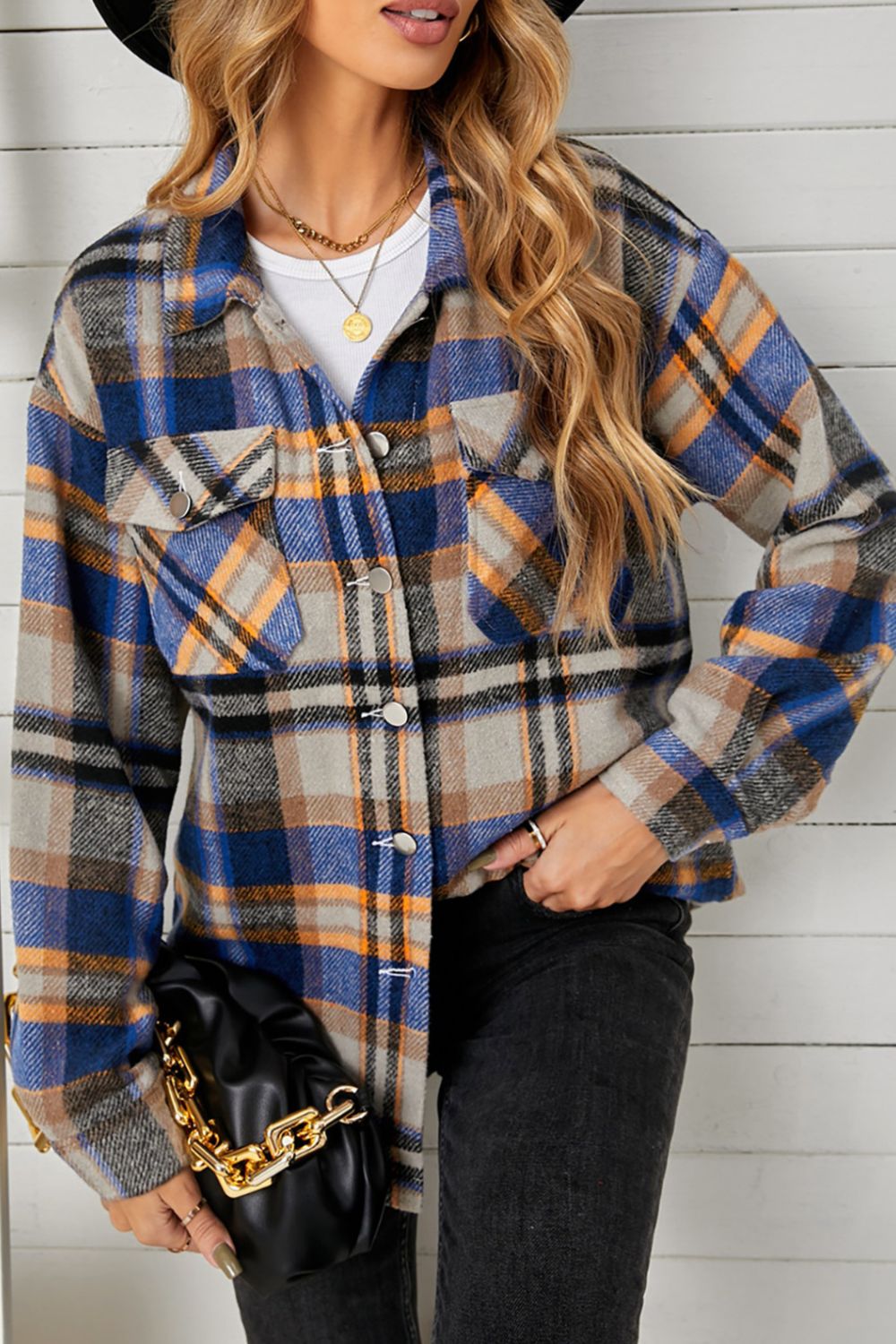 Plaid Pocketed Shacket -