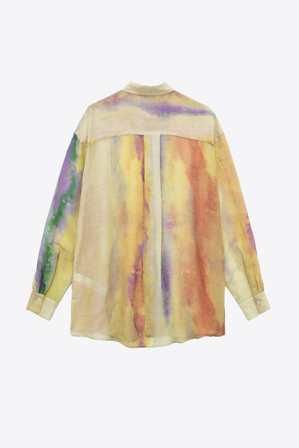 Tie-Dye Long Sleeve Shirt and Tied Skirt Set -