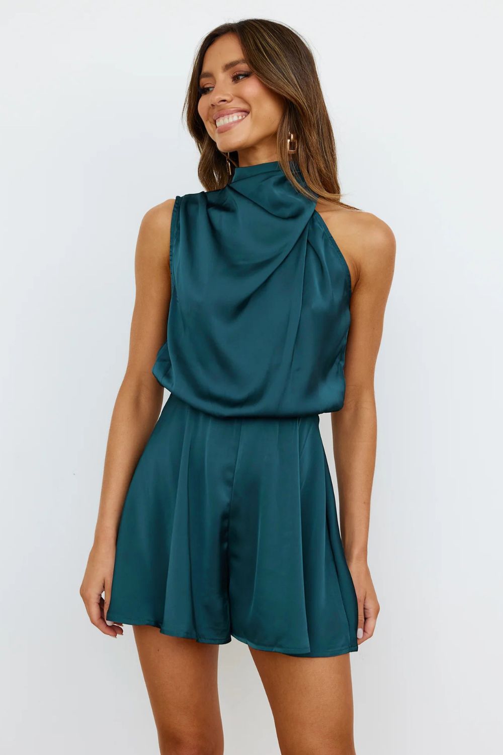 Turtleneck Sleeveless Romper -