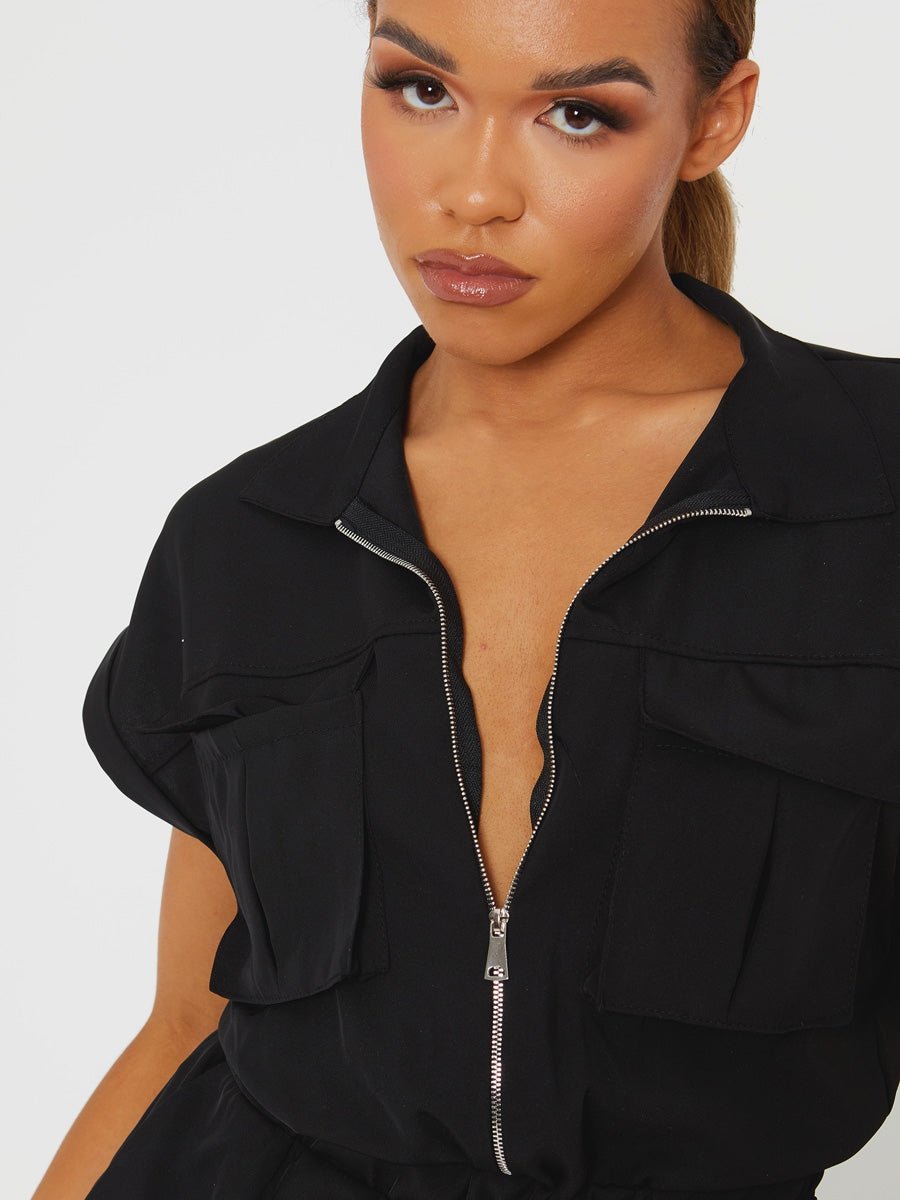 Utility Zip Romper -