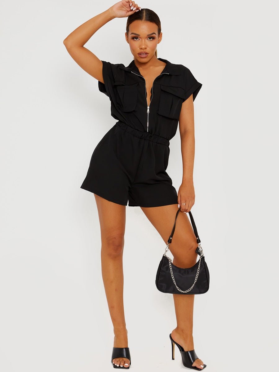 Utility Zip Romper -